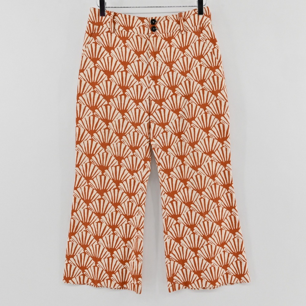 La DoubleJ Hendrix Pants Womens Size M Orange Rustic Cotton Shell Cropped Italy